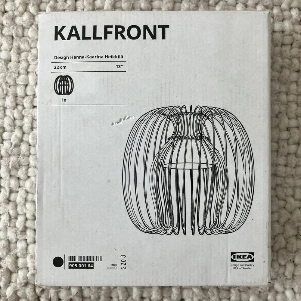 NEW IKEA KALLFRONT Pendant Lamp Shade Black Curved Metal Wires 13